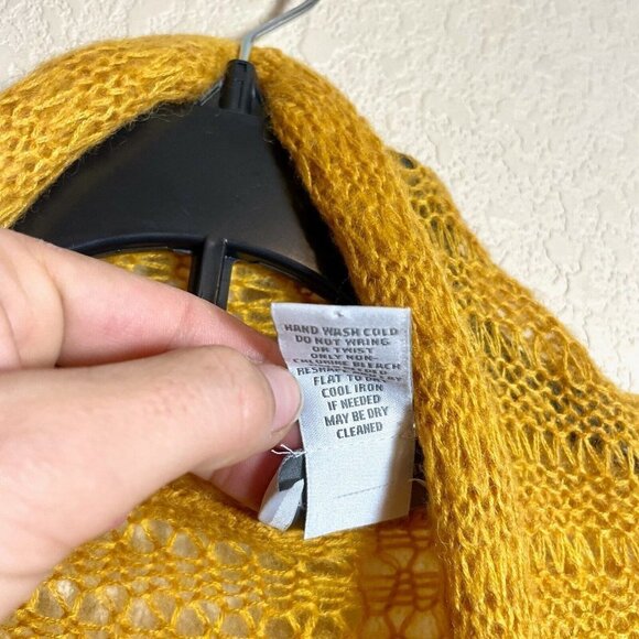 Soft Surroundings Longline Cardigan Sweater Womens M Yellow Open Knit Wool Blend - Picture 5 of 8